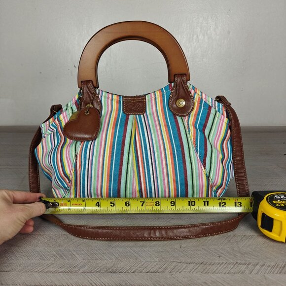 Relic By Fossil Striped Multicolor Handbag With Dual Handles & Adjustable Strap - Picture 2 of 9